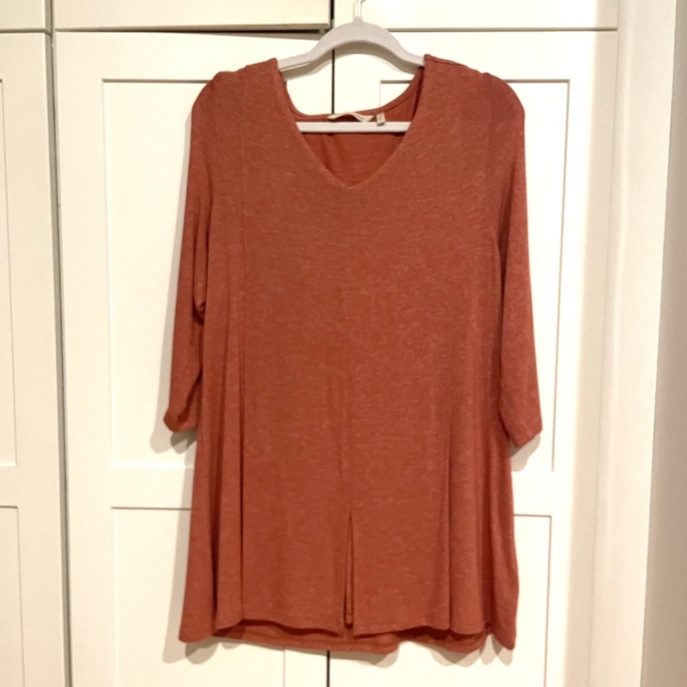 Soft Surroundings Orange/burnt Sienna color Comfortable, thick Tunic Size Large